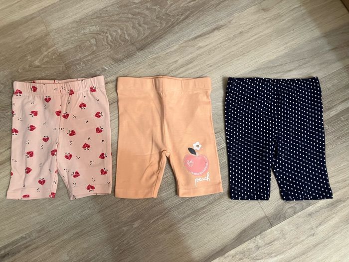 Lot 3 leggings courts 6 mois