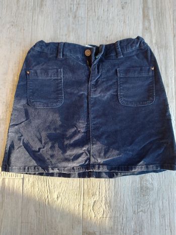 Jupe velours ras bleu marine 12 ans