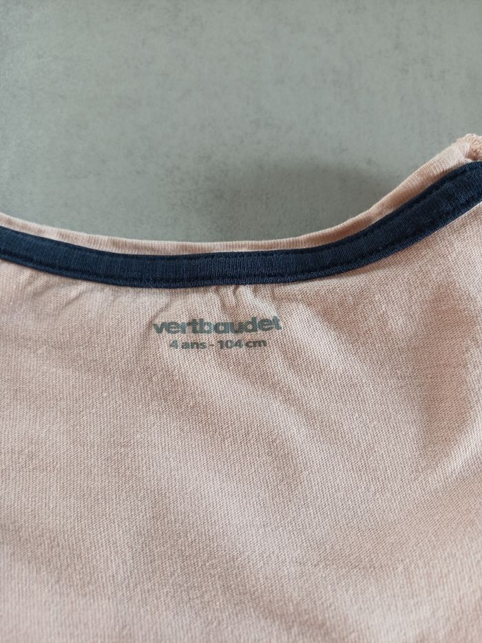 Tee-shirt manches longues rose comme neuf 4 ans Verbaudet - photo numéro 4