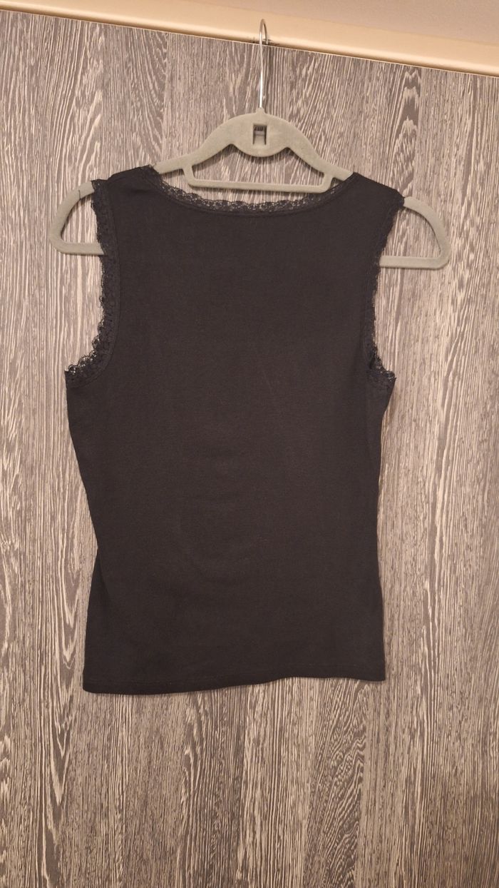 Débardeur en coton noir à dentelle - photo numéro 2