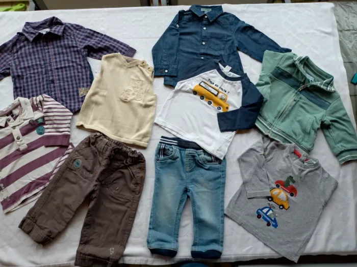 Lot 2 ensembles Demi saison garçon 12 mois