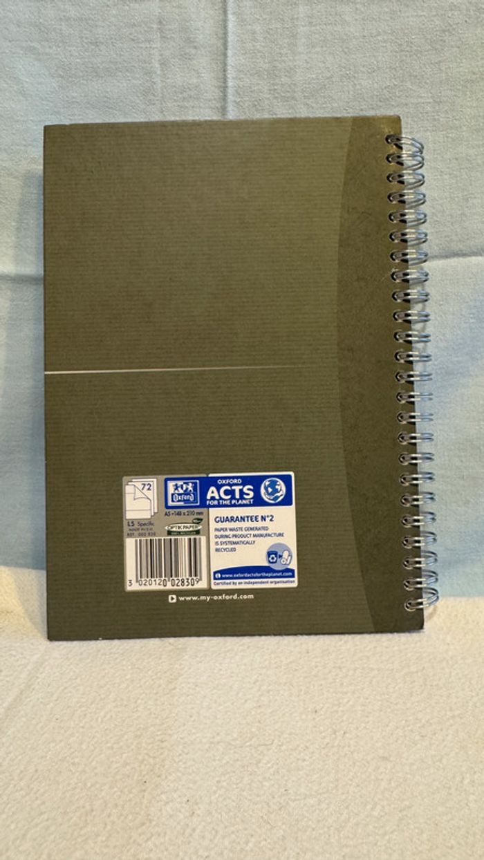 Répertoire à spirale Oxford A5 14,8 cm x 21 cm 72 pages - photo numéro 3