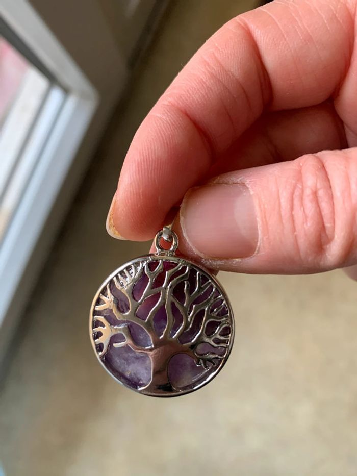 Pendentif améthyste arbre de vie - photo numéro 7