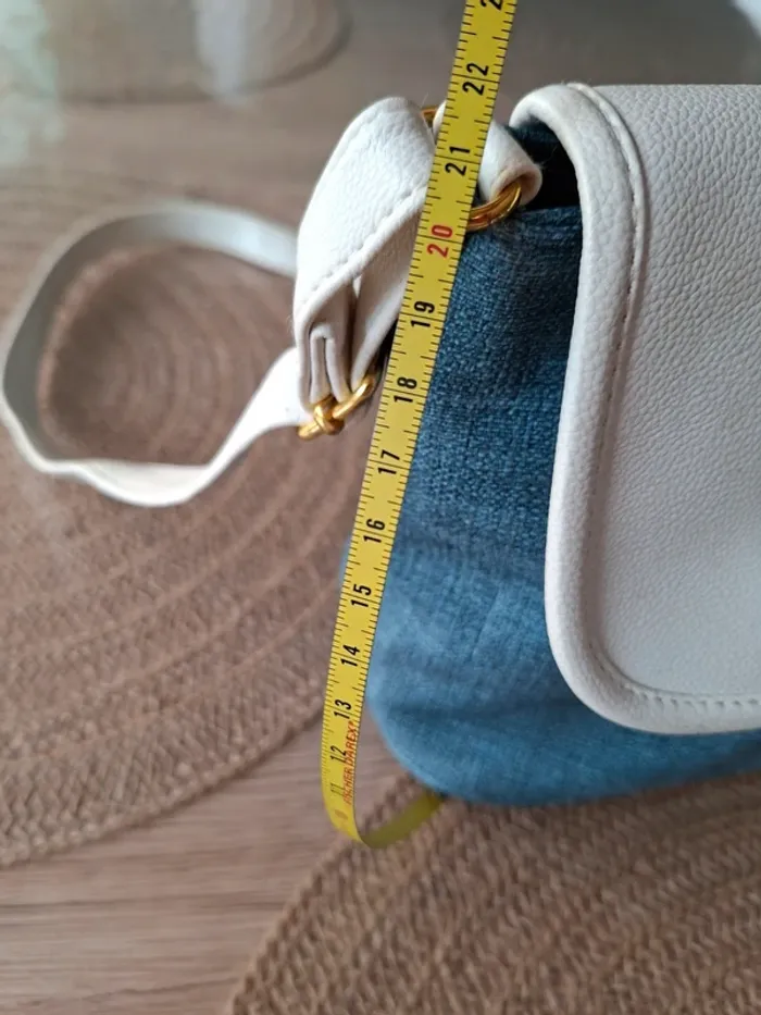 Sac bandoulière Ted Lapidus bleu/gris et blanc cassé - photo numéro 7