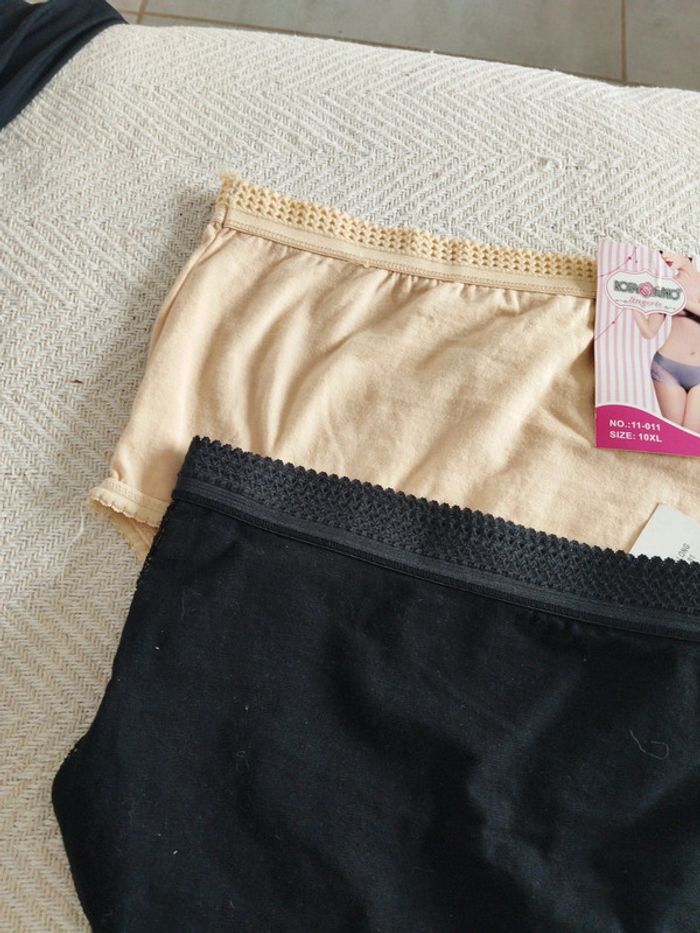 Lot de 2 culottes noir et beige taille 48/50 femme0 - photo numéro 9