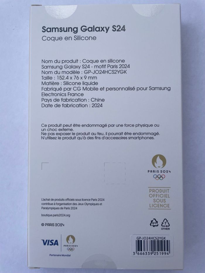 Coque en Silicone pour Samsung Galaxy S24 - Paris 2024 - Jamais Ouvert - photo numéro 2