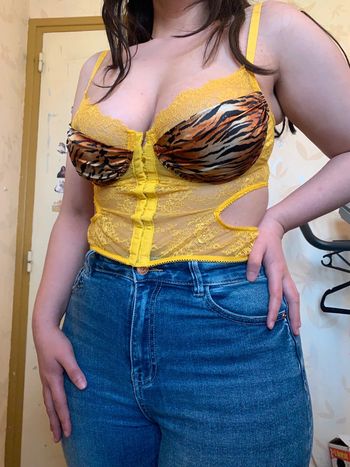 Bustier jaune imprimé tigre • 95B
