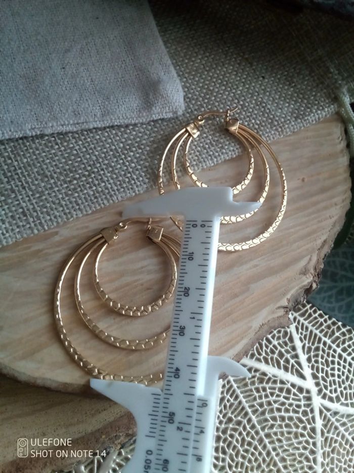 Créoles triple en acier inoxydable - photo numéro 2