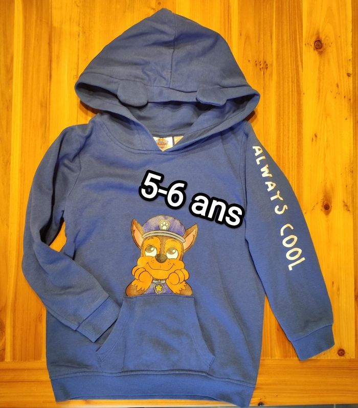 Sweat à capuche Pat patrouille 5-6 ans
