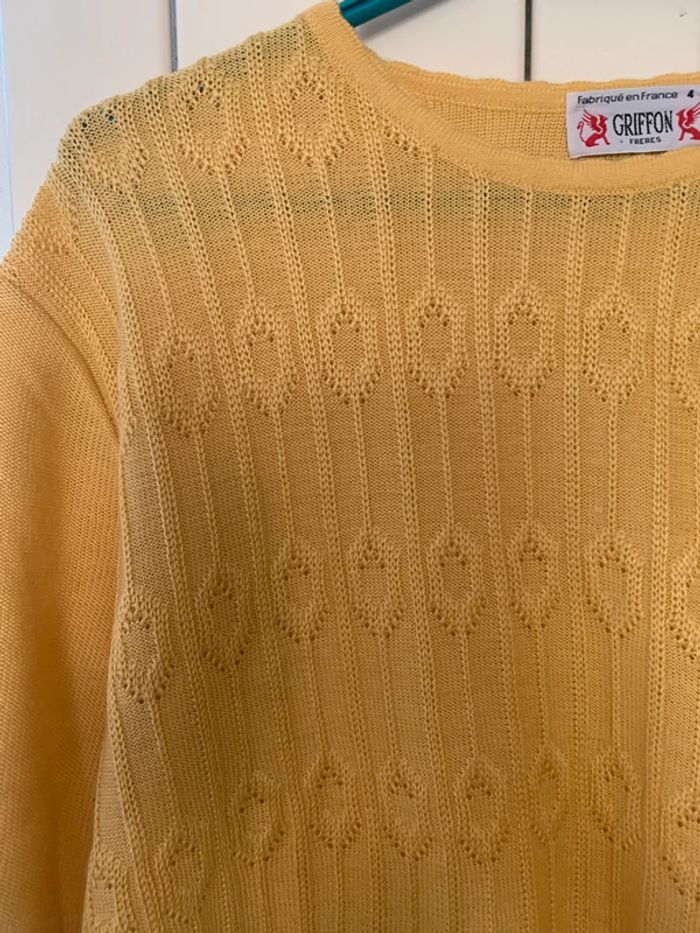 Haut vintage femme jaune Griffon T40 - photo numéro 2