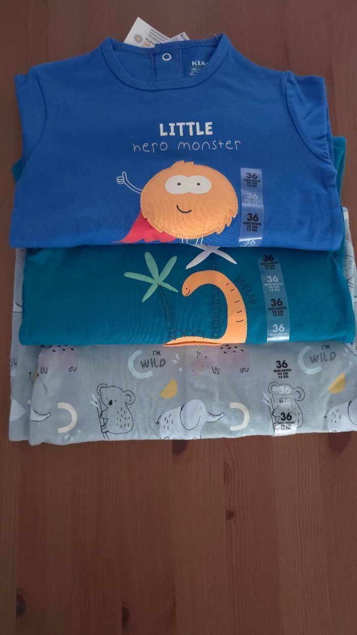 NEUFS (non portés)!!! 🏷🏷🏷💙🥰🤩 superbe lot pyjamas et bodies 36 mois garçon 🤩🥰💙 - photo numéro 3