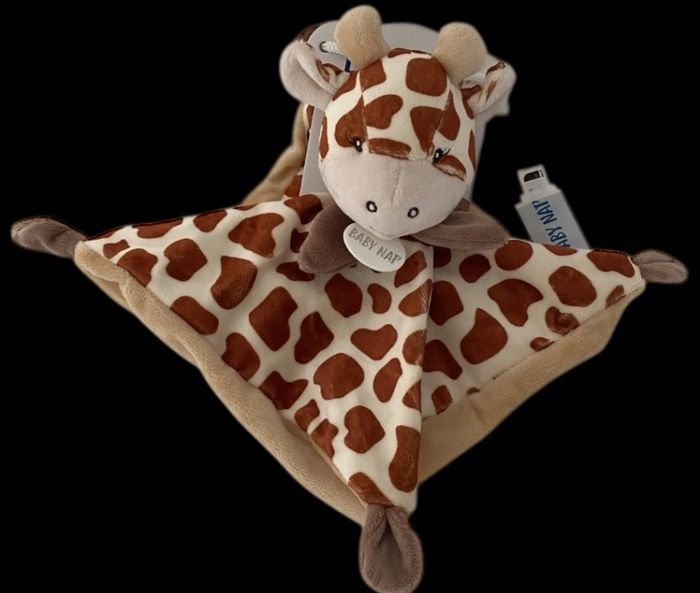 ❤️ Doudou Plat Mouchoir Tikou La Girafe Babynat Baby Nat' Beige Marron