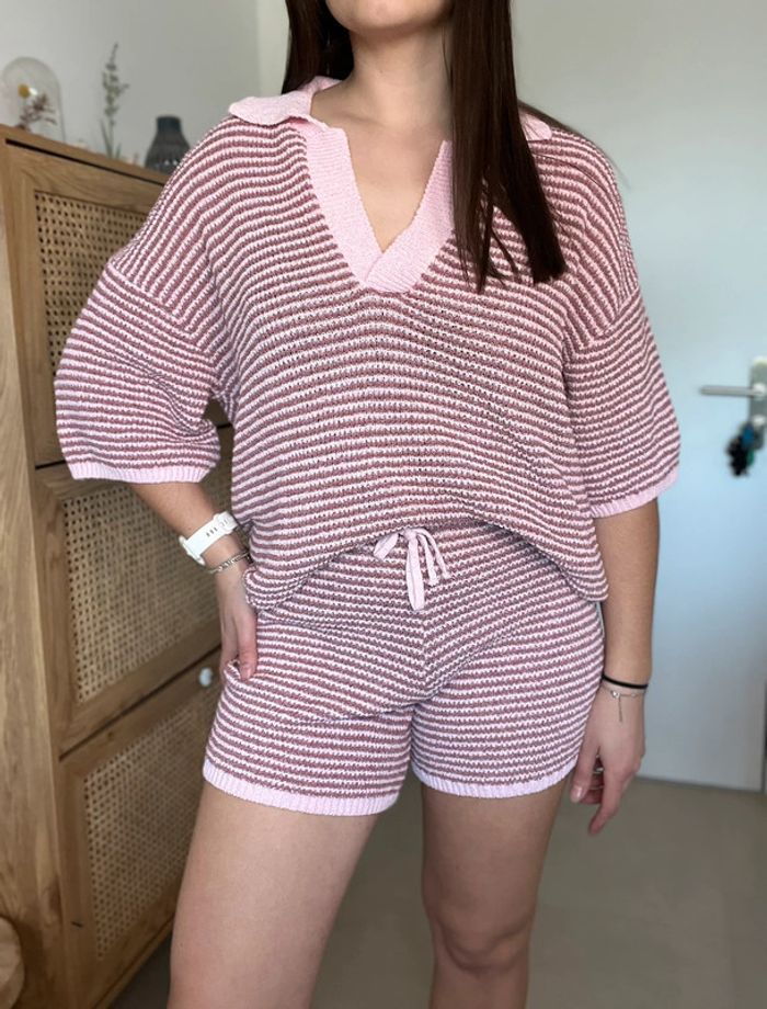 Ensemble en maille rose Zara - photo numéro 2