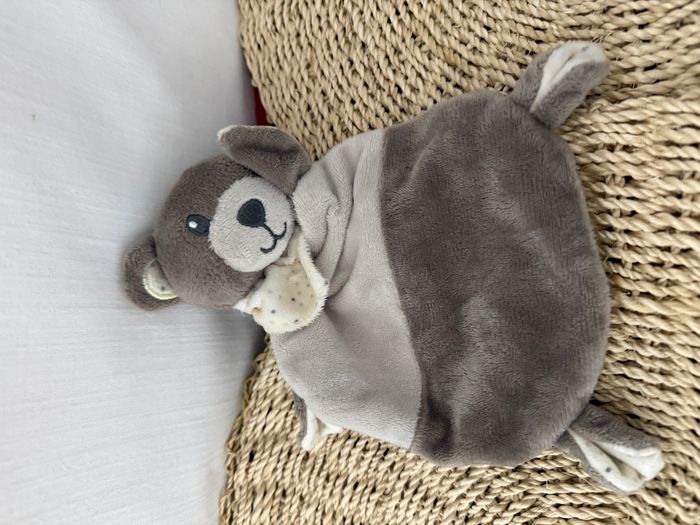 Doudou plat ours marron blanc pois ITM ALIMENTAIRE - photo numéro 3