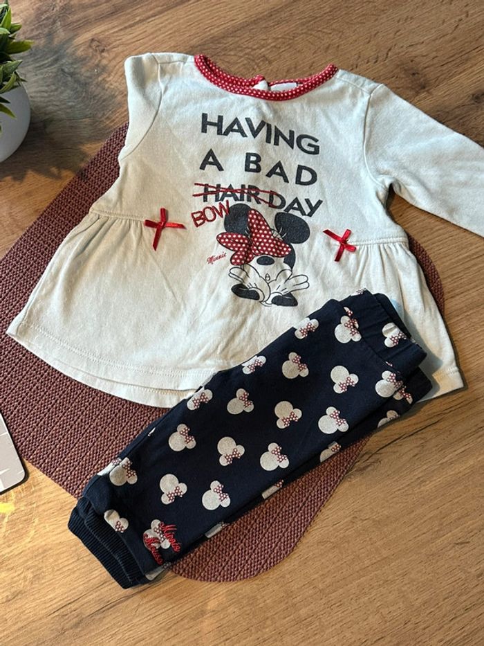 Ensemble bébé leggings & haut Minnie 62cm/3m - photo numéro 3