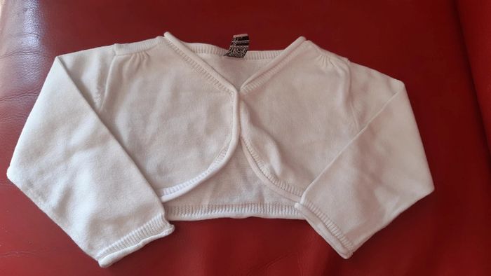 Boléro gilet court blanc 18 mois Tap à l oeil - photo numéro 2