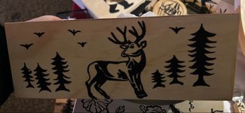 🦌 Boîte à mouchoirs en bois décor cerf – Fait main 🦌
