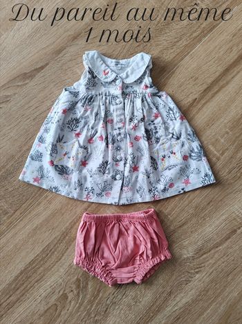 Robe + bloomer Du pareil au même 1 mois