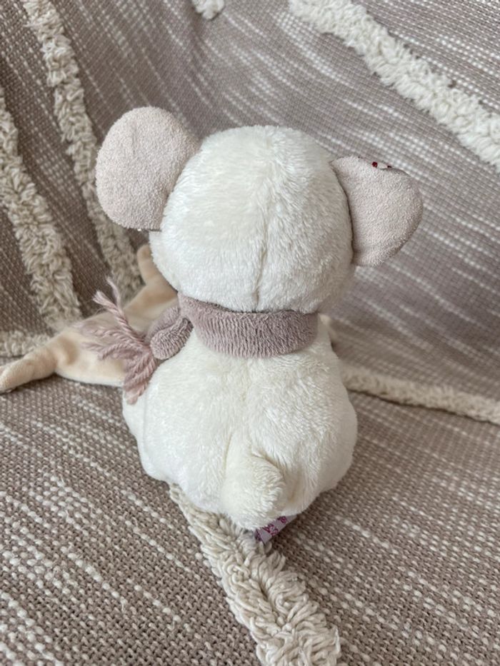 Peluche Doudou mouchoir 18cm Pommette ours blanc et beige très bon état - photo numéro 5