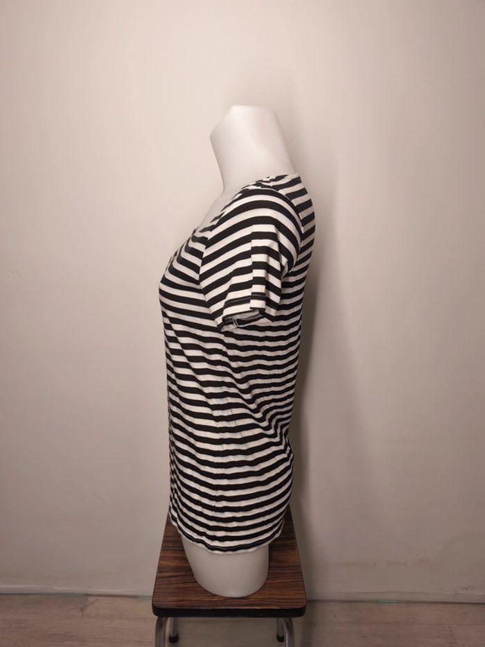 T-shirt Françoise Saget Femme Taille 42/44 noir-blanc - photo numéro 3
