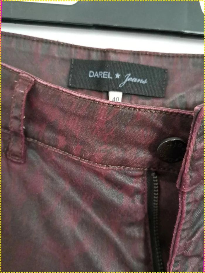 Pantalon Darel Jeans noiré rouge et noir taille 40 - photo numéro 2