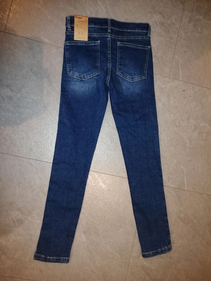 Jeans skinny taille 12 ans neuf taille réglable coupe étroite bas étroit - photo numéro 2