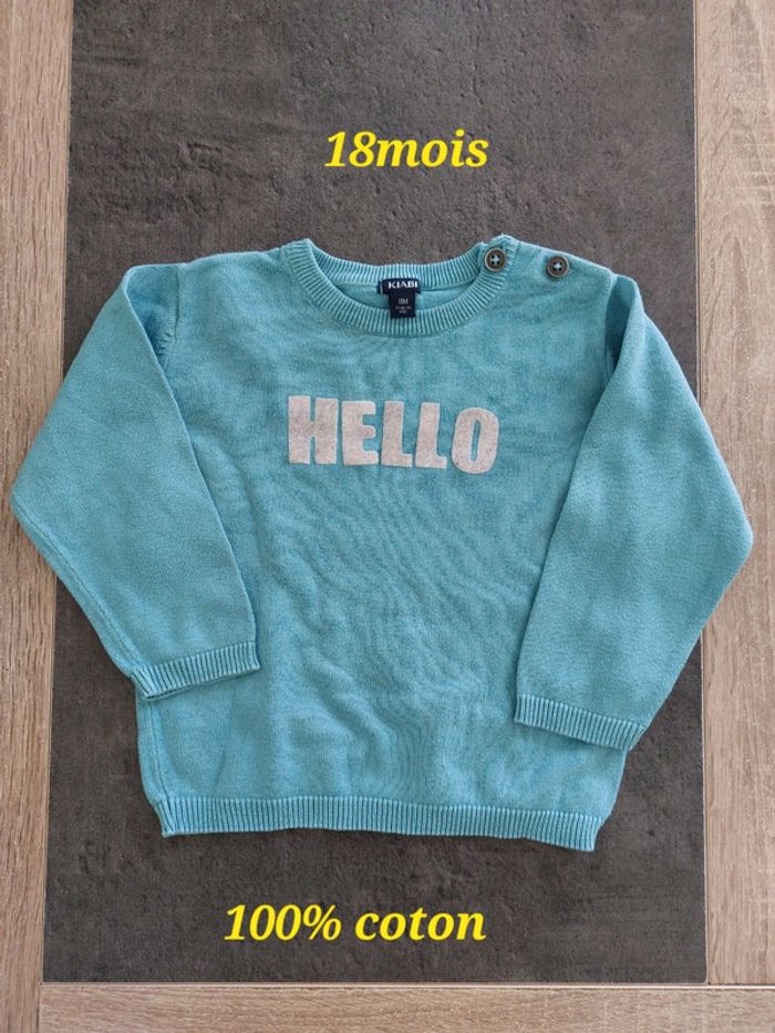 Pull léger 👦 kiabi 💯% coton 18mois