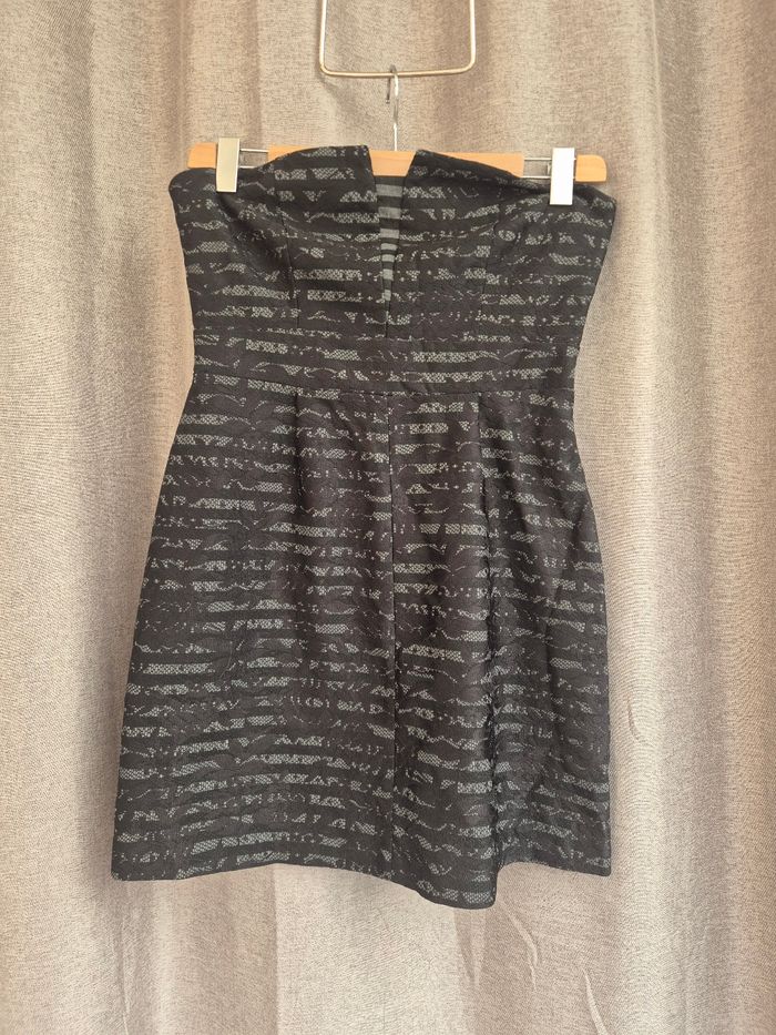 Robe bustier Naf Naf noire en dentelle - Taille 38 - Très bon état