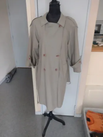 Trench coat manches 3/4 vintage beige gris – taille 36, bon état