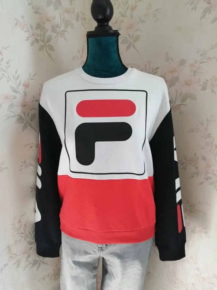 Sweat tricolor mixte avec logo sur les manches authentique / fila / (S) - photo numéro 3