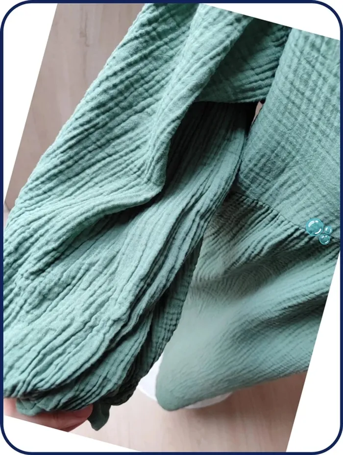 Robe verte / gaz de coton / S - photo numéro 5