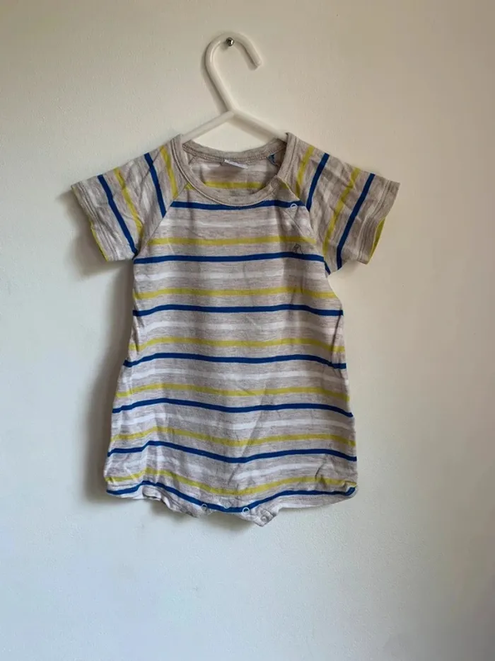 Barboteuse rayée Petit Bateau – 12 mois - photo numéro 2