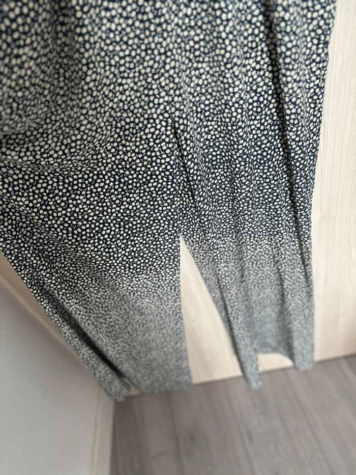 Combinaison pantalon fleurie jambes larges marine blanc taille 40 H&M - photo numéro 5