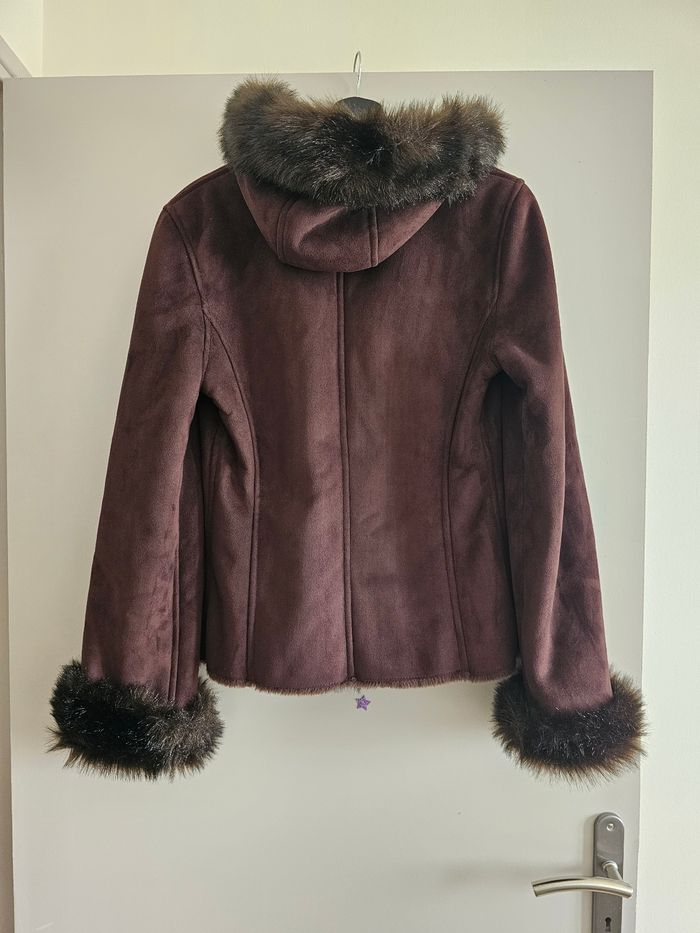 Manteau à capuche fausse fourrure aspect suédine Maison 123 Taille 36 - photo numéro 5