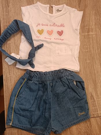 Ensemble tee-shirt et short + Bandeau
