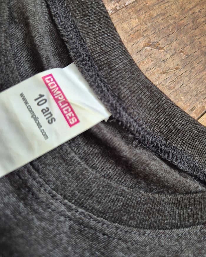 Tshirt manches longues fille complices gris imprimé taille 10ans - photo numéro 4