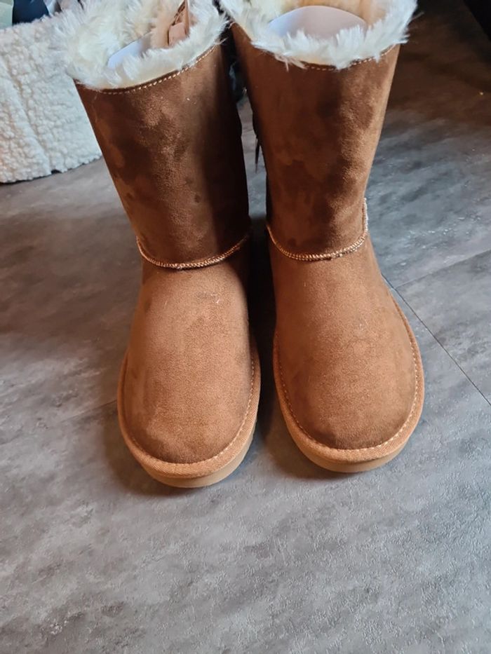 Bottines suédine marron - photo numéro 3