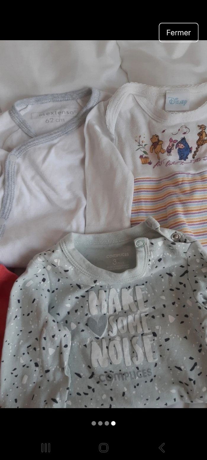 Lot 5 bodies bébé fille 3 mois - photo numéro 4