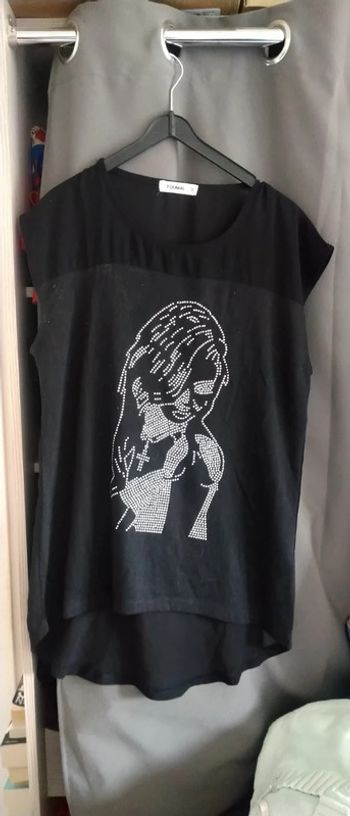 Haut bi matière visage en clous noir femme T3 Toumai