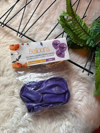 Lot de 8 ballons violet Halloween -chauve souris