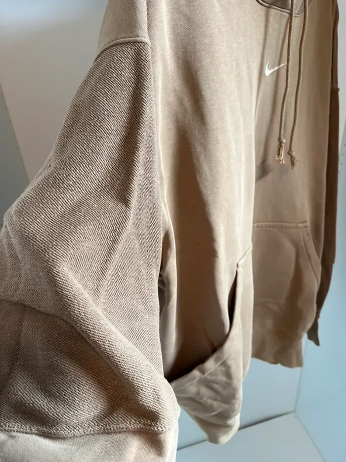 Sweat à capuche Nike beige sable Taille L - photo numéro 2