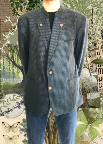 🇦🇹Blazer autrichien pure laine vierge petits carreaux Distler trachten tyrolean blazer🇦🇹