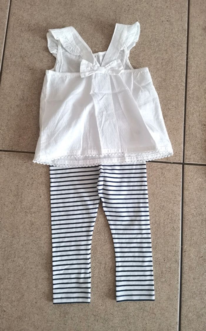 Très bel Ensemble d'été fille top + legging comme neuf