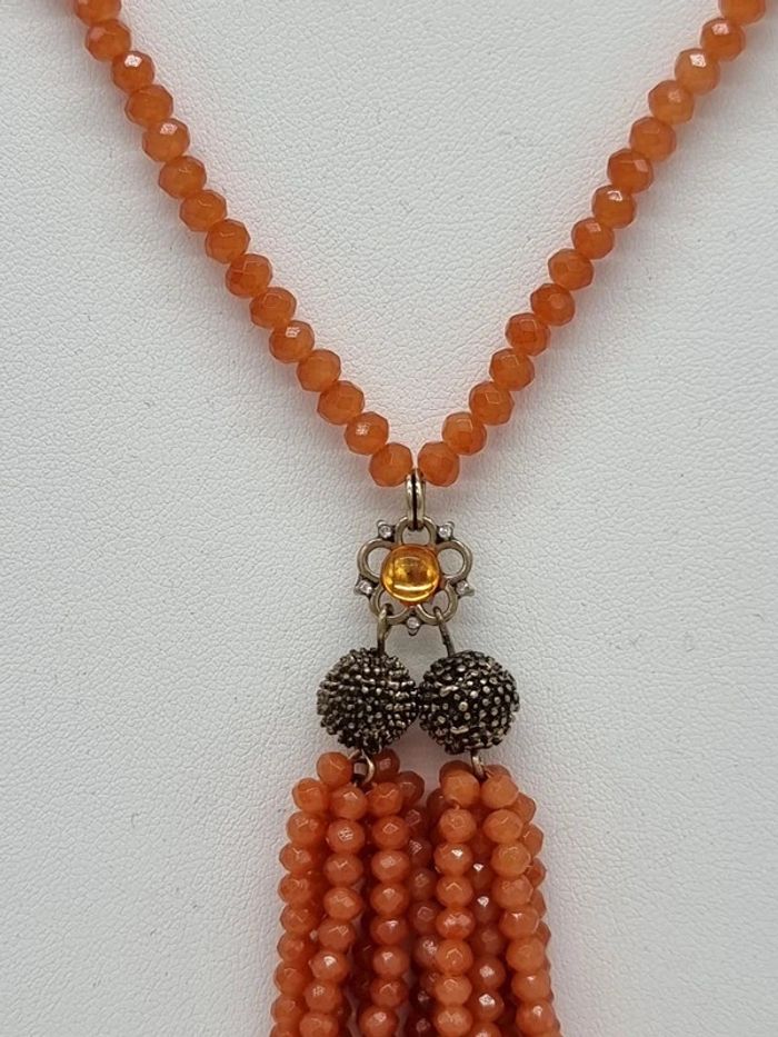 La fée maraboutée collier sautoir pieuvre en perles corail - photo numéro 4
