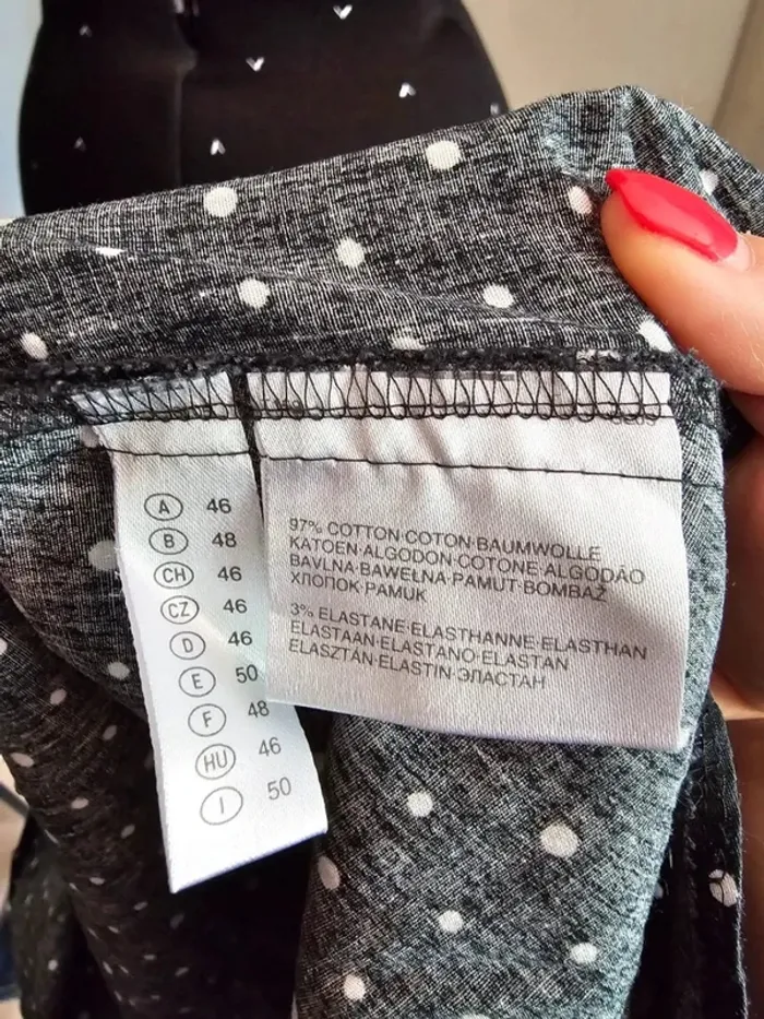 Robe noire à pois blancs Yessica – Taille 48 / 4XL – Style rétro chic - photo numéro 4