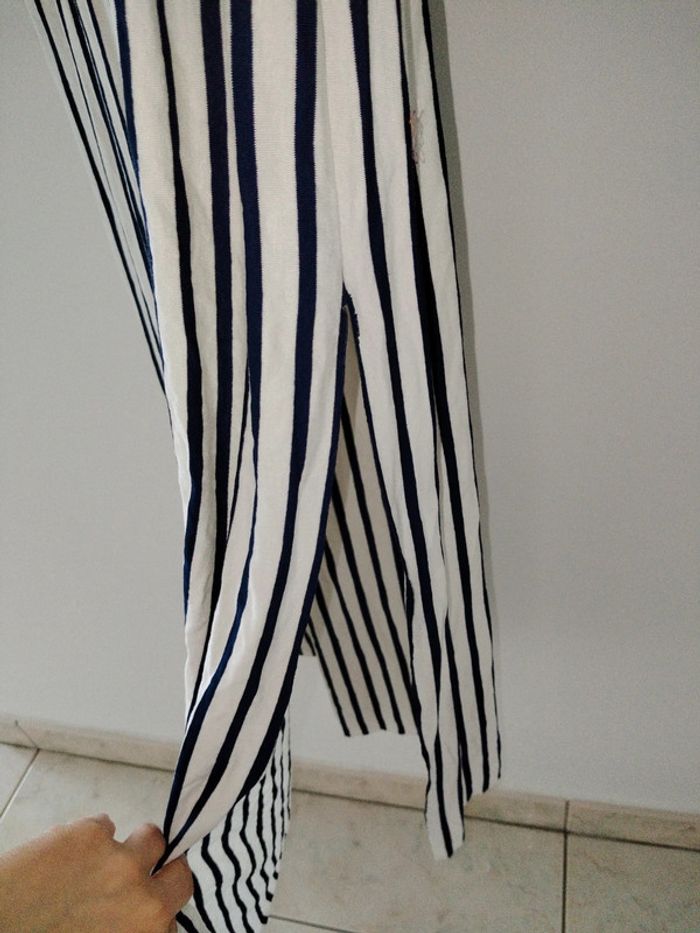 Robe longue à rayures avec fentes - photo numéro 4