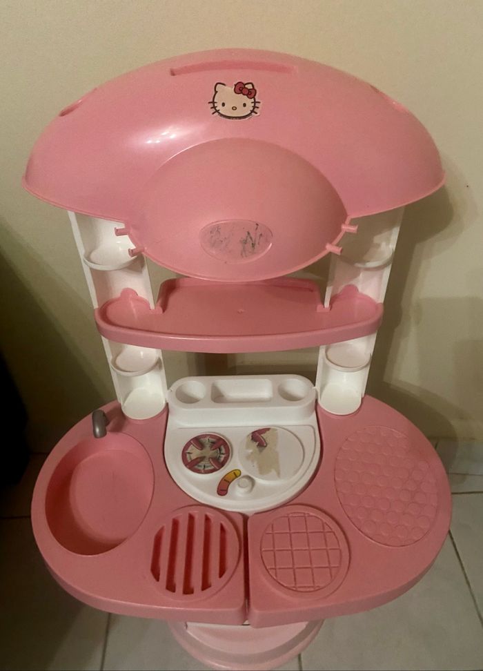 Cuisine/dinette »Hello Kitty »rose pâle et blanche - photo numéro 2