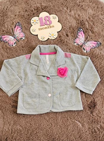 Blazer gris et rose 18 mois printemps