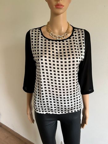 Blouse noire et blanche la Fée Maraboutée taille 36 jamais portée