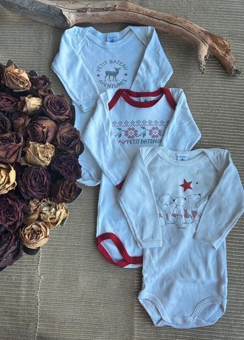 3 bodys Petit Bateau 6 mois